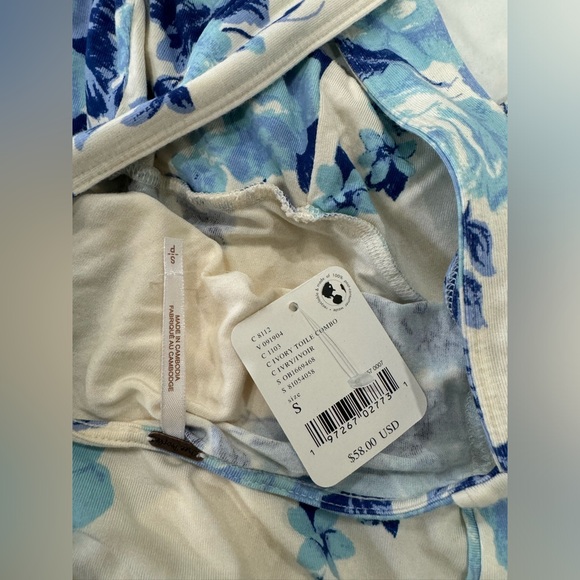 NWT Free People Ginger Snap Tank - Blue and White Floral Corset Style - Small - Picture 6 of 7